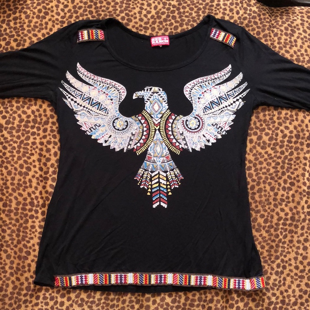 Red Ranch 1/4 sleeve shirt